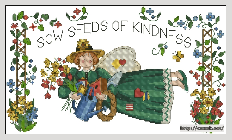 Скачать схемы вышивки нитками / крестом  - Sow seeds of kindness, автор 