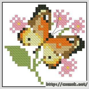 Download embroidery patterns by cross-stitch  - Бабочка, author 