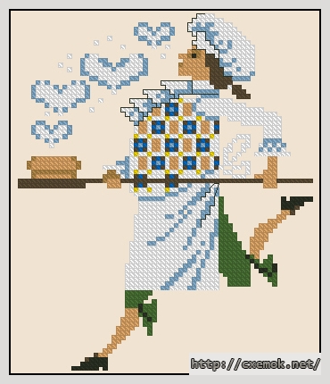 Download embroidery patterns by cross-stitch  - The cook, author 