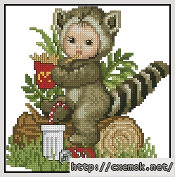 Download embroidery patterns by cross-stitch  - Raccoon baby, author 