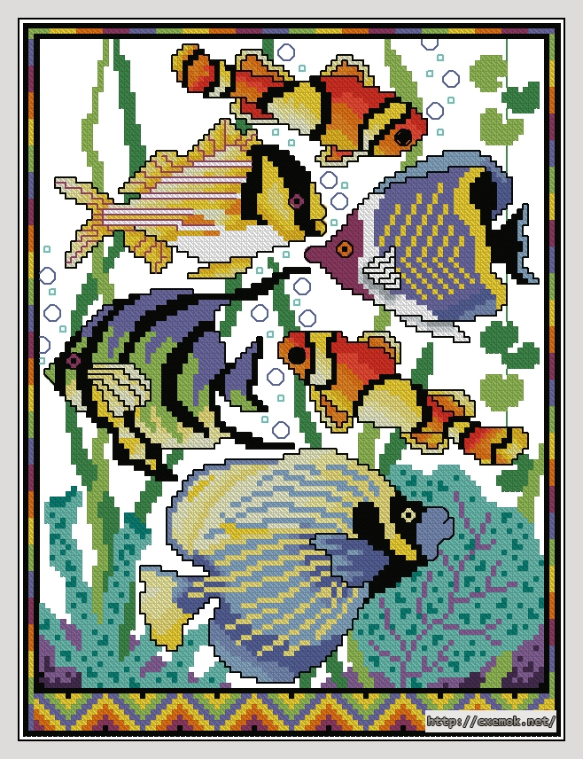 Download embroidery patterns by cross-stitch  - Under the sea, author 