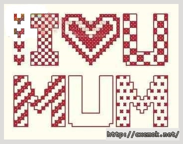 Download embroidery patterns by cross-stitch  - I love u mum, author 