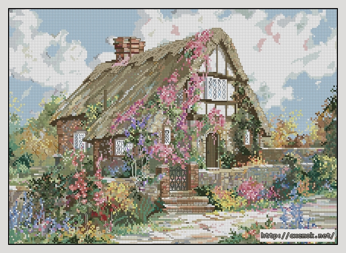 Download embroidery patterns by cross-stitch  - Wepham cottage, author 