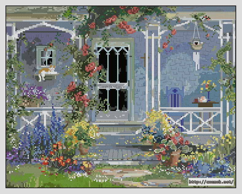 Download embroidery patterns by cross-stitch  - Parson`s porch, author 