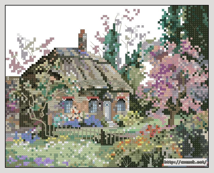 Download embroidery patterns by cross-stitch  - Cherry tree thatch, author 