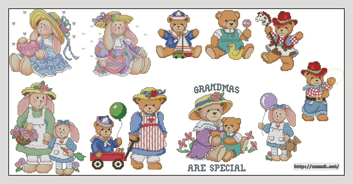 Download embroidery patterns by cross-stitch  - Family pairs, author 