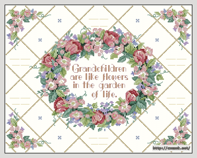 Download embroidery patterns by cross-stitch  - Our grandchildren, author 
