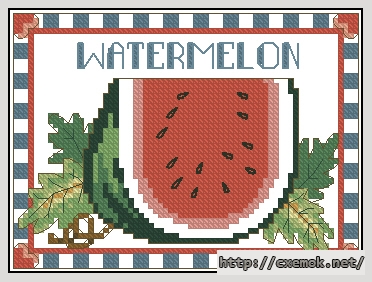 Скачать схему вышивки нитками Watermelon, автор 