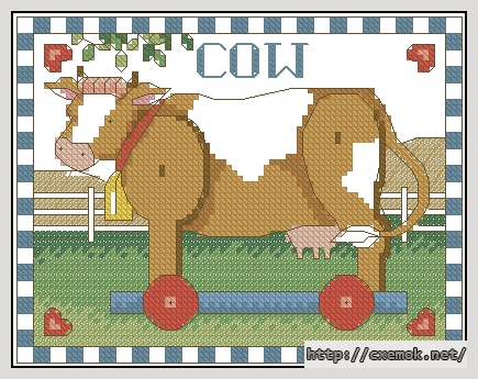 Download embroidery patterns by cross-stitch  - Cow, author 