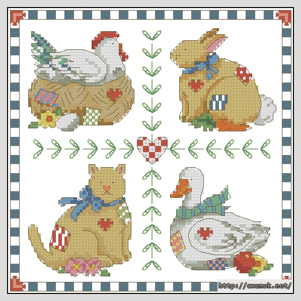 Download embroidery patterns by cross-stitch  - Animal square pillow, author 