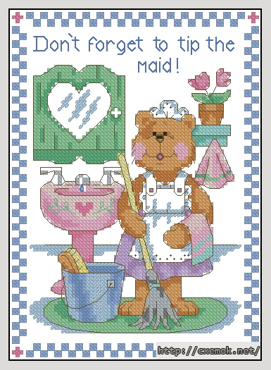Download embroidery patterns by cross-stitch  - Tip the maid, author 