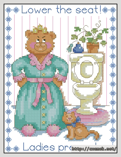Download embroidery patterns by cross-stitch  - Lower the seat, author 
