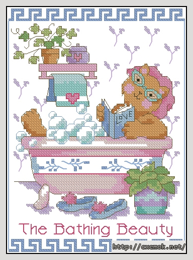 Download embroidery patterns by cross-stitch  - Bathing beauty, author 