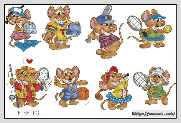Download embroidery patterns by cross-stitch  - Work and play, author 
