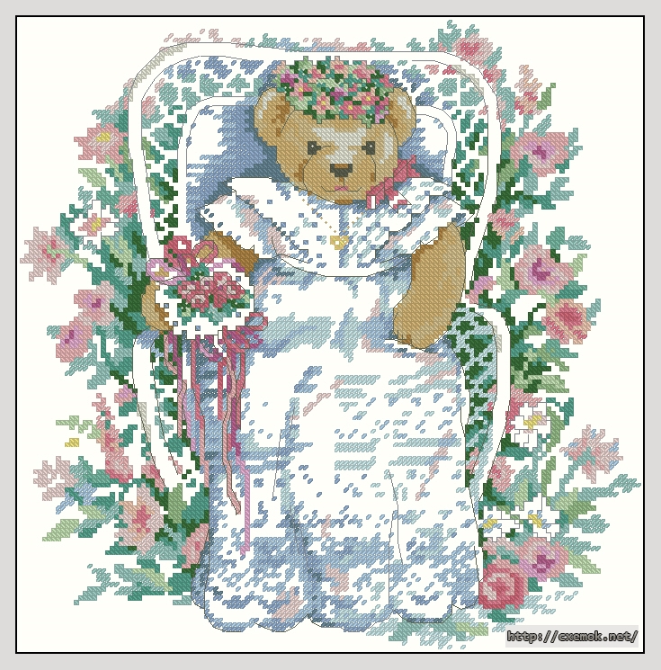 Download embroidery patterns by cross-stitch  - Bridal bear, author 