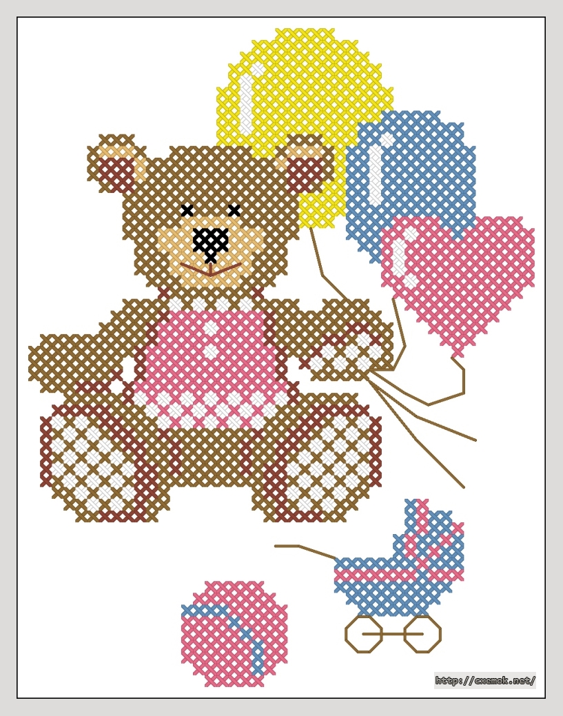 Download embroidery patterns by cross-stitch  - Открытка с рождением девочки, author 