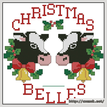 Download embroidery patterns by cross-stitch  - Cows in circle, author 