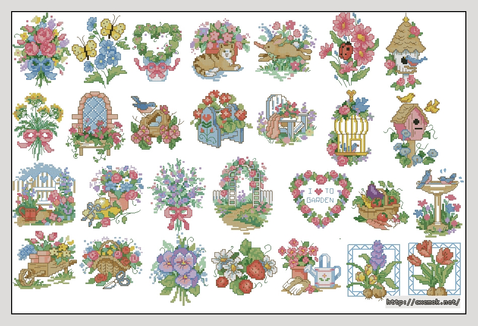 Download embroidery patterns by cross-stitch  - Garden quickies, author 