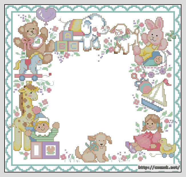 Download embroidery patterns by cross-stitch  - Birth record without handprints, author 