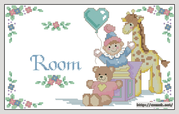 Download embroidery patterns by cross-stitch  - Room sing and picture frame, author 