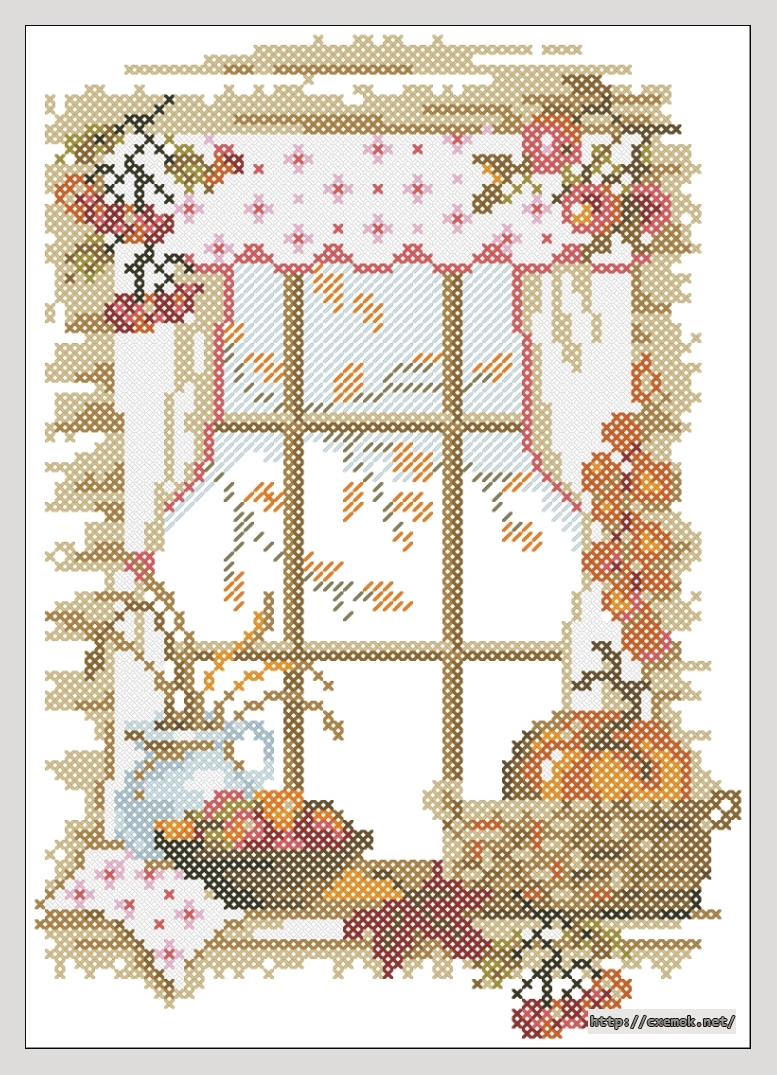 Download embroidery patterns by cross-stitch  - Осеннее окно, author 