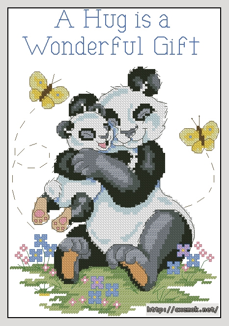 Download embroidery patterns by cross-stitch  - A hug is a wonderful gift, author 