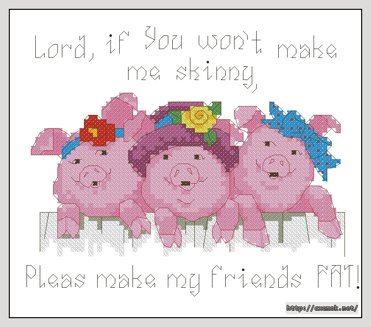 Download embroidery patterns by cross-stitch  - Make my friends fat, author 