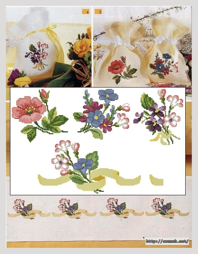 Download embroidery patterns by cross-stitch  - Un mariage parfait - serviettes