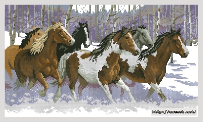 Download embroidery patterns by cross-stitch  - Winter run, author 