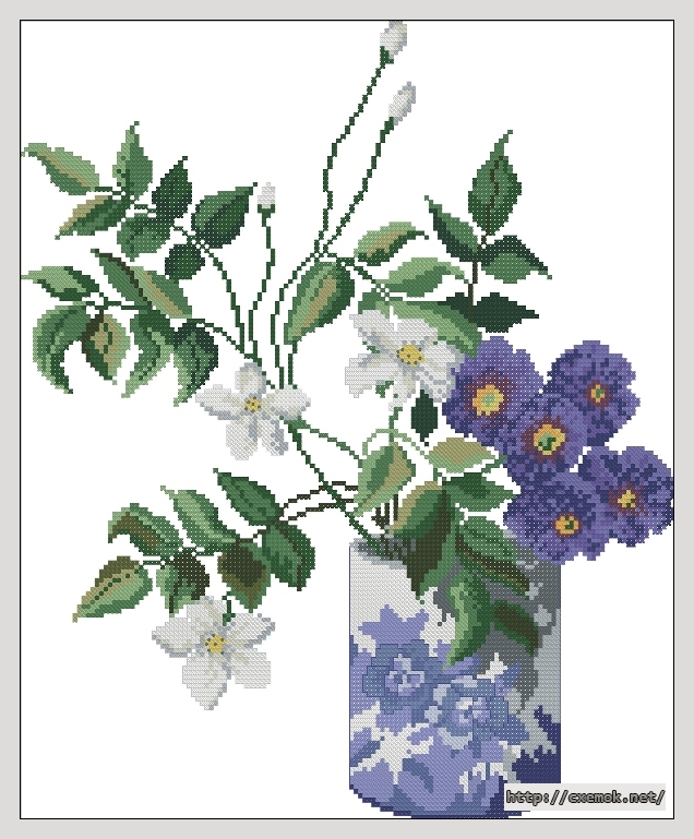 Download embroidery patterns by cross-stitch  - Скромный букет, author 