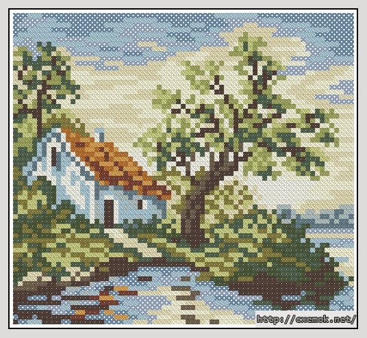 Download embroidery patterns by cross-stitch  - Дом у реки, author 