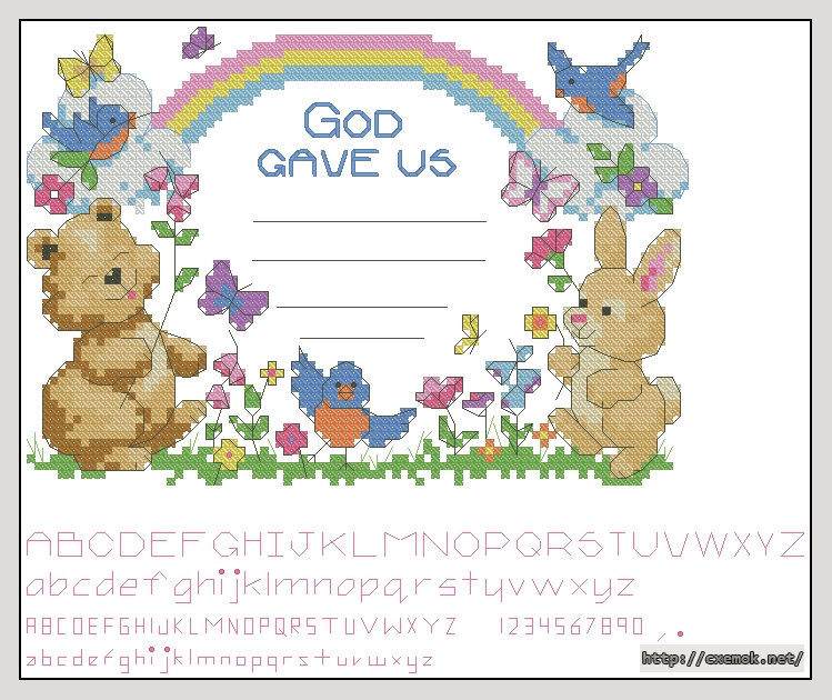 Download embroidery patterns by cross-stitch  - God gave us, author 