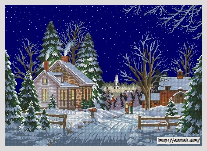 Download embroidery patterns by cross-stitch  - Walking to town, author 