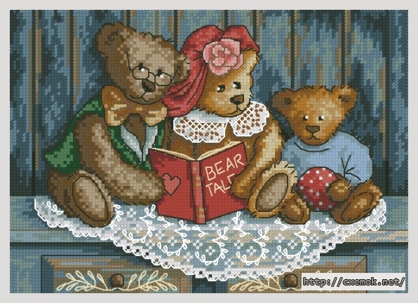 Download embroidery patterns by cross-stitch  - Bear tales, author 