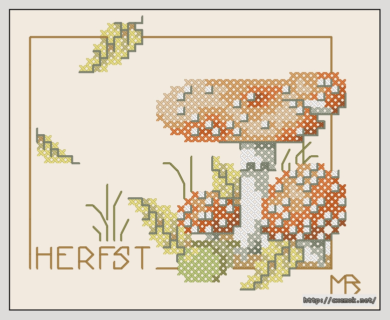 Download embroidery patterns by cross-stitch  - Autumn, author 