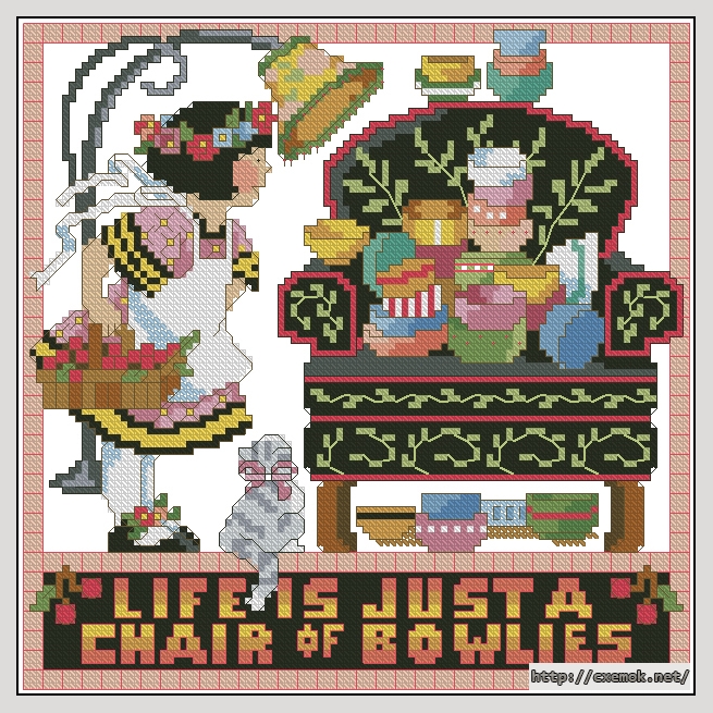 Download embroidery patterns by cross-stitch  - Life is just a chair of bowlies, author 