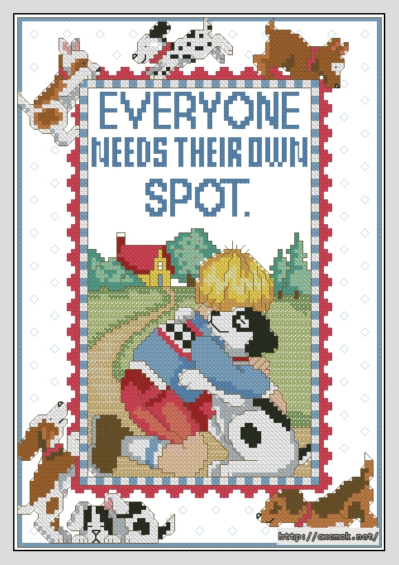 Download embroidery patterns by cross-stitch  - Everyone needs their own spot, author 