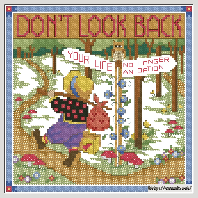 Download embroidery patterns by cross-stitch  - Don''t look back, author 