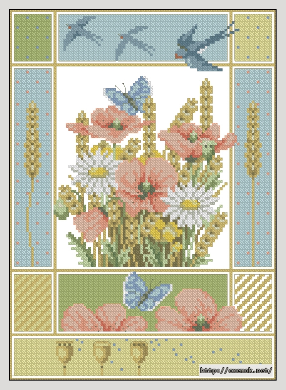 Download embroidery patterns by cross-stitch  - Summer, author 