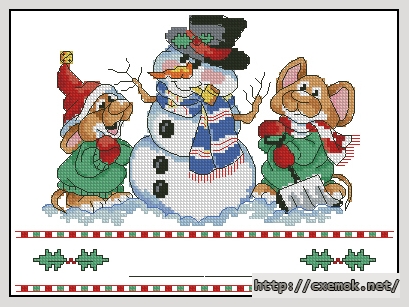 Download embroidery patterns by cross-stitch  - Snowman cuff, author 