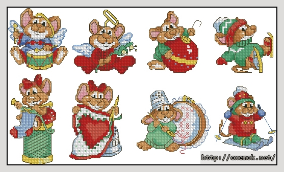 Download embroidery patterns by cross-stitch  - Mouse l toe, author 
