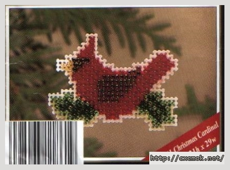 Download embroidery patterns by cross-stitch  - Beaded cardinal, author 