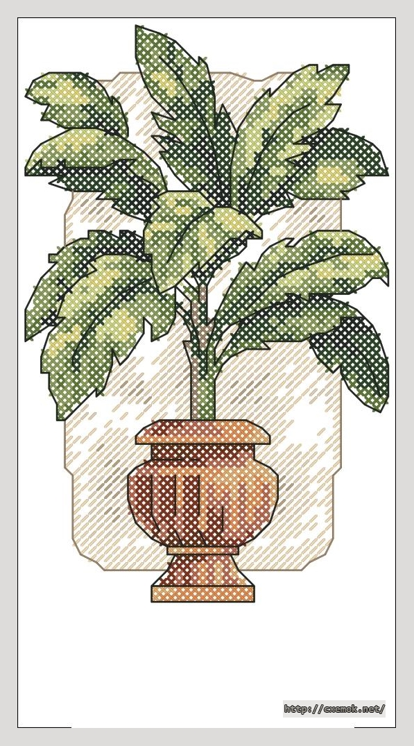 Download embroidery patterns by cross-stitch  - Вазон, author 