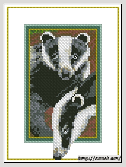 Download embroidery patterns by cross-stitch  - Great britain-badgers, author 