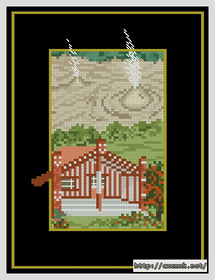 Download embroidery patterns by cross-stitch  - New zeland-maori meeting house, author 