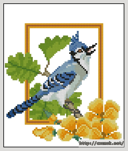 Download embroidery patterns by cross-stitch  - North america - blue cardinal, author 