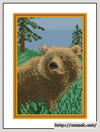 Download embroidery patterns by cross-stitch  - North america-bear, author 