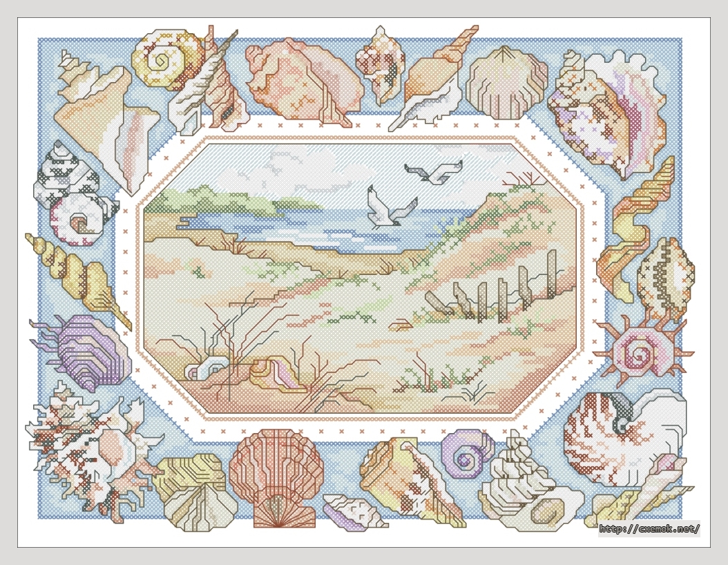 Download embroidery patterns by cross-stitch  - Shells, author 