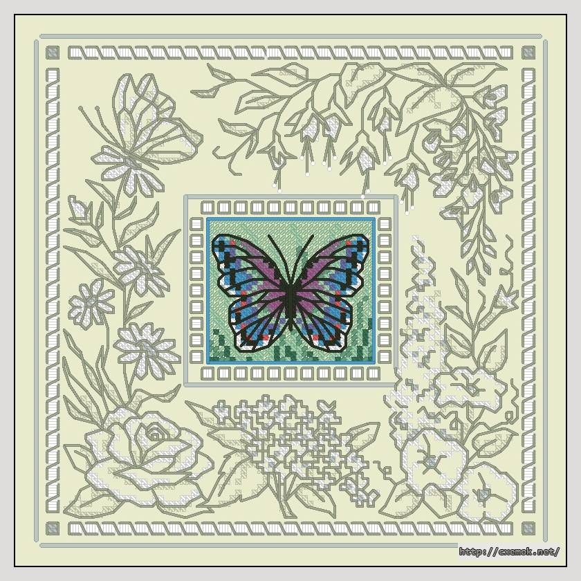 Скачать схемы вышивки нитками / крестом  - Fanciful butterfly, автор 