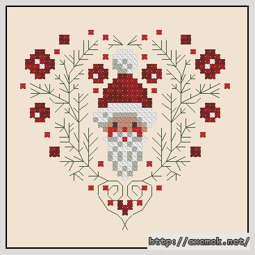 Download embroidery patterns by cross-stitch  - Рождественское сердечко